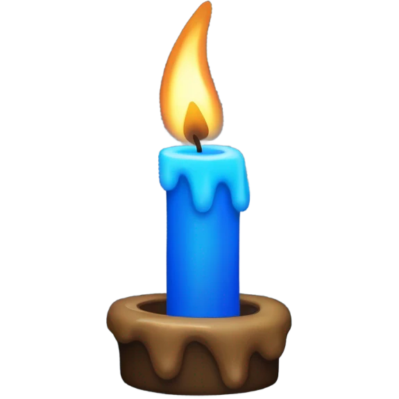 candle with blue fire emoji