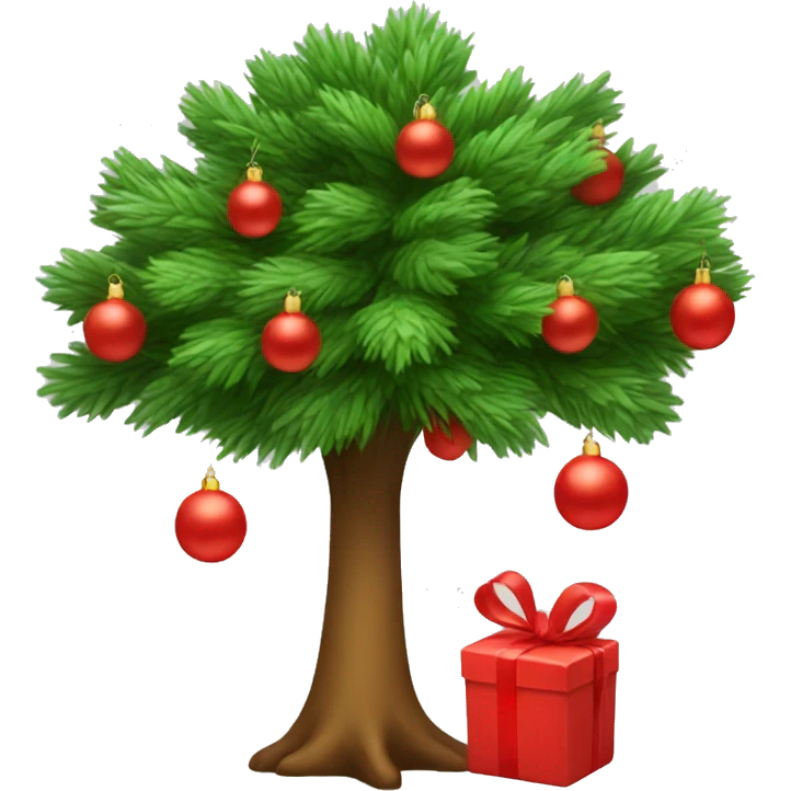 New Year tree with red toys emoji