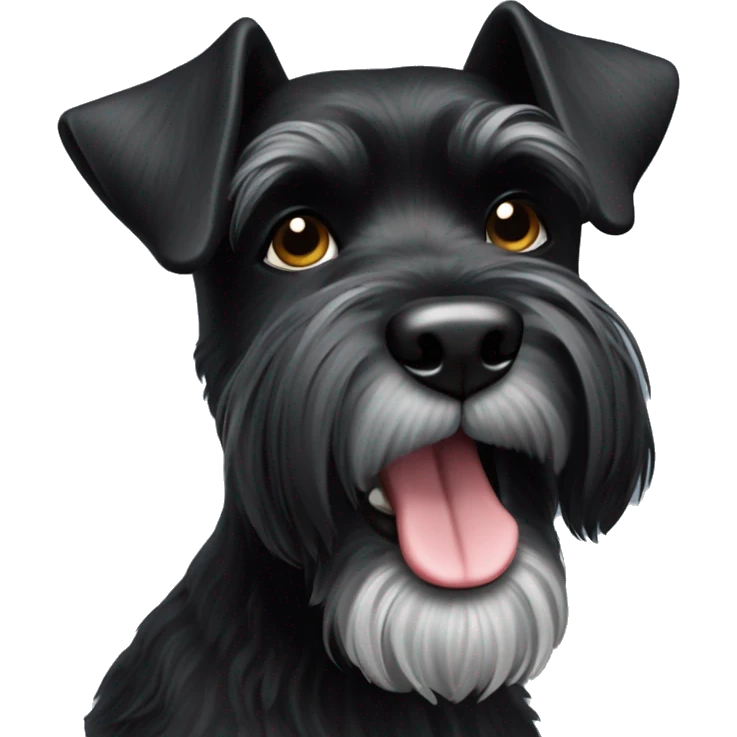 Black miniture schnauzer dog emoji