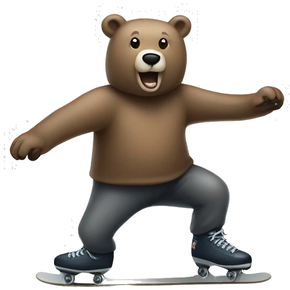 a bear skating on ice emoji