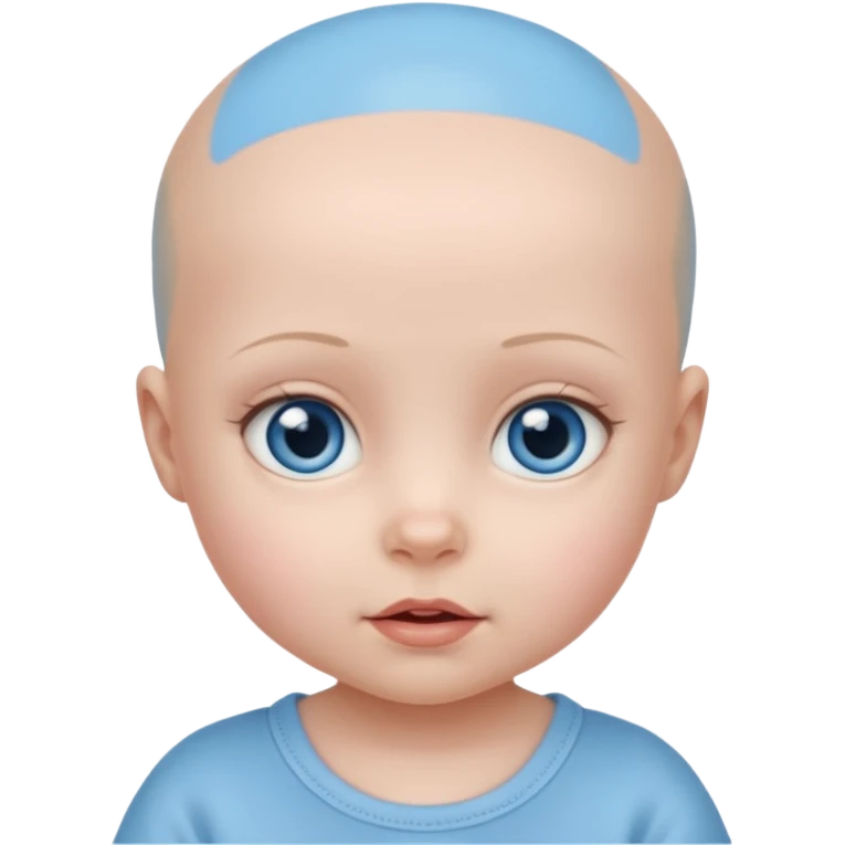 tiny baby girl with blue eyes no hair emoji