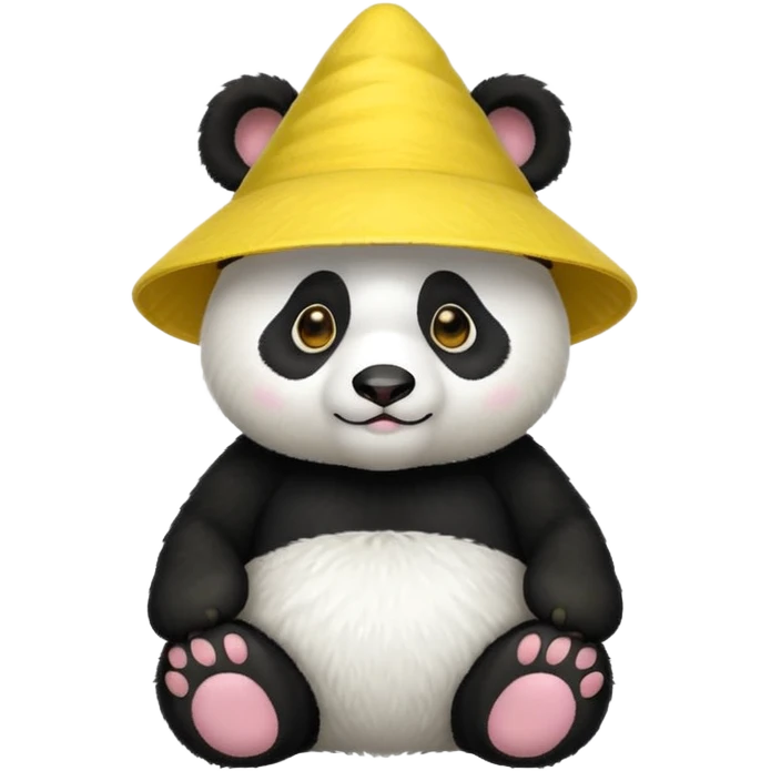 panda with yellow conical hat emoji