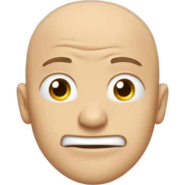 A bald man with a lightning-shaped scratch on his head, crying in frustration. emoji