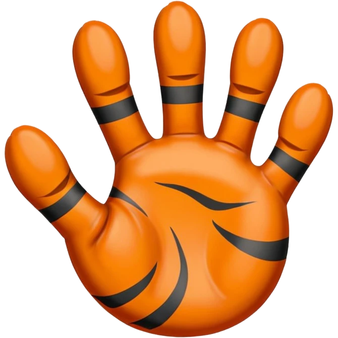 tiger paw five finger  emoji