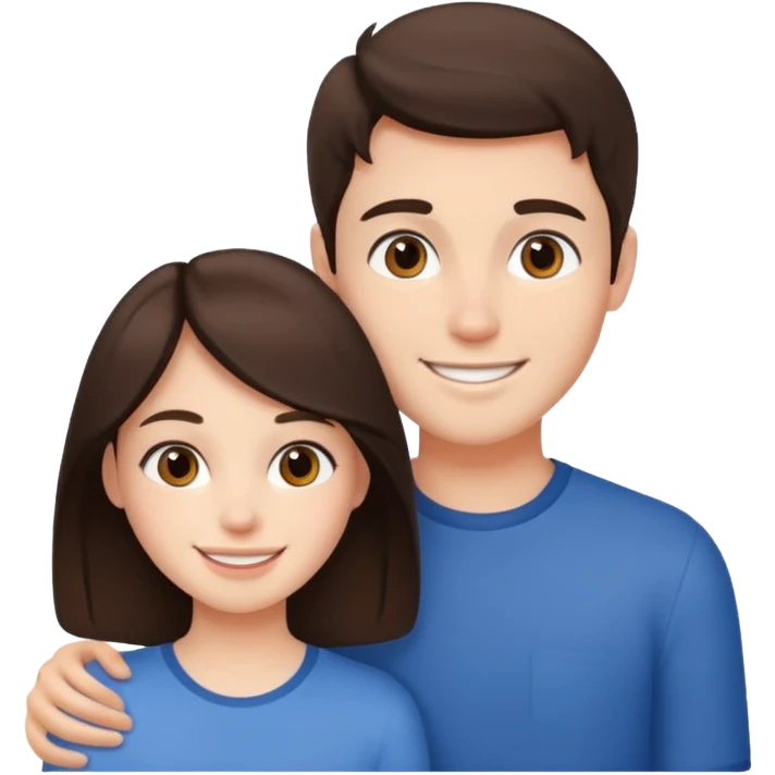 a brunette boy with his girlfriend emoji