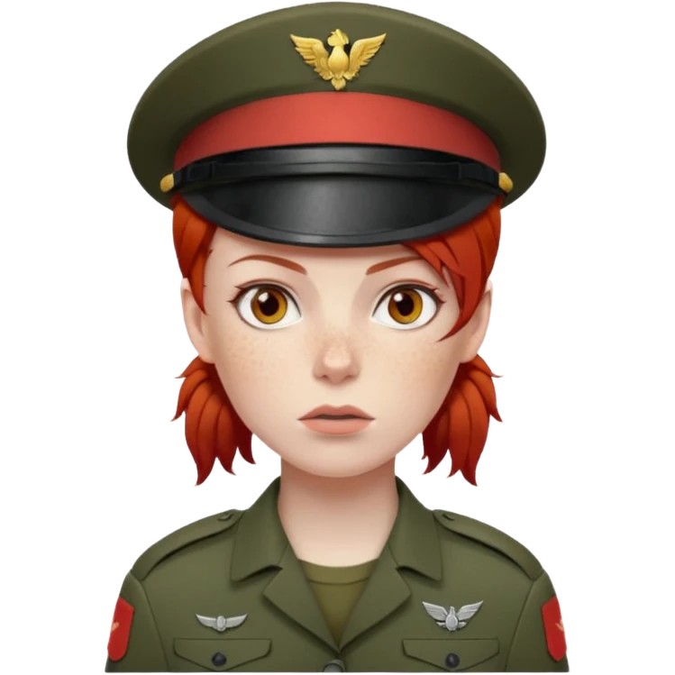 Female Soldier red hair just emoji