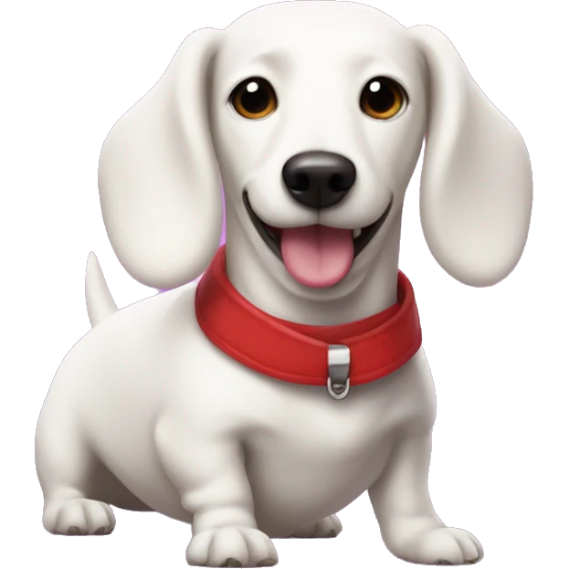 White sausage dog in heathers the musical emoji