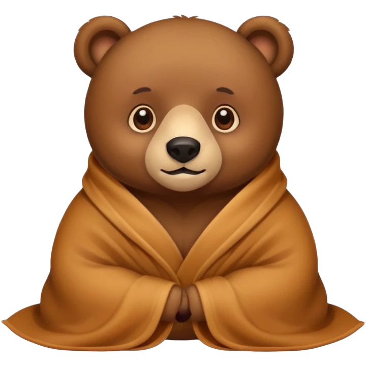 Bear cozy in blanket emoji