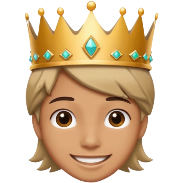 A stylish teen wearing a hand-crafted crown for fun. emoji