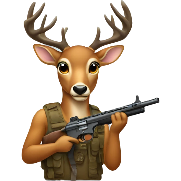 Deer holding a gun emoji