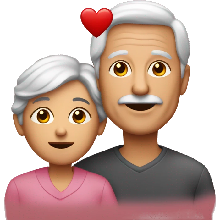 Grandparents with brown hairs in Day St Valentines  emoji