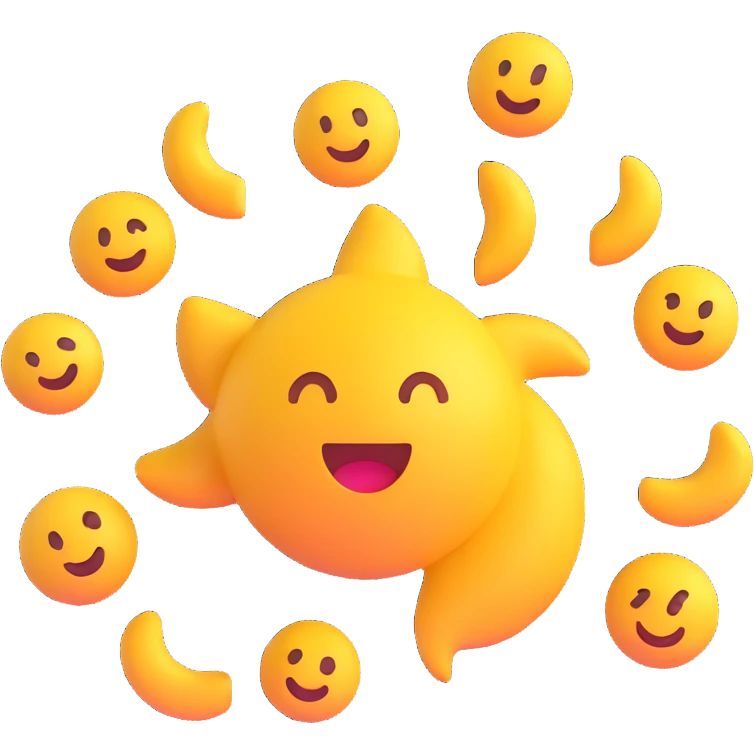 motion graphics emoji, dynamic shapes, vibrant colors, sense of movement, modern 3D style emoji
