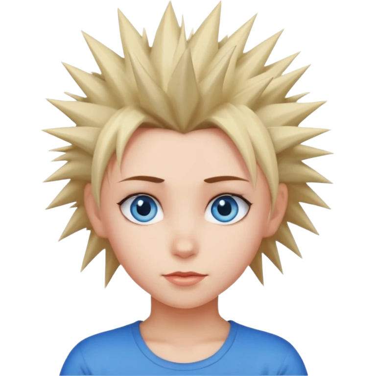 spiky hair blue eyes girl emoji