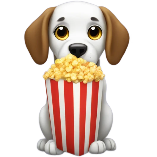 Dog eating popcorn emoji