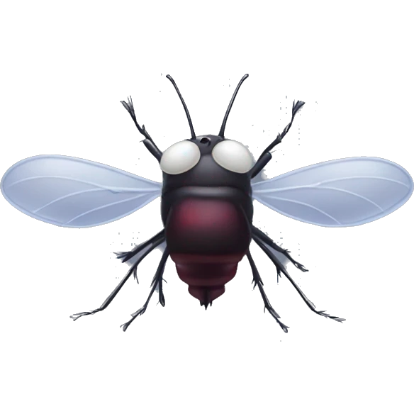 A midge (very tiny fly from scotland) looking like a vampire (tooth) emoji