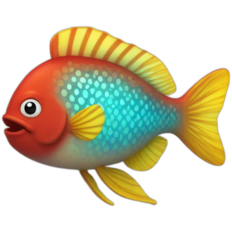 happy red yellow fish emoji