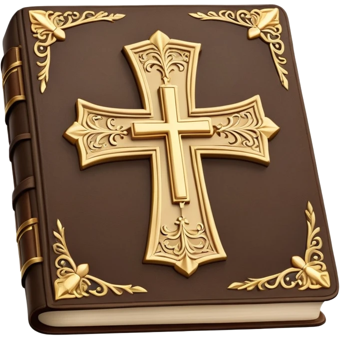 closed bible with a cross on the cover emoji