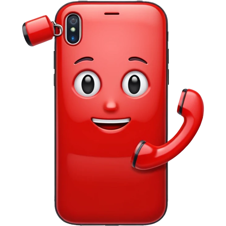 red cell phone emoji