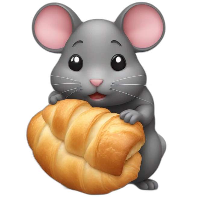 Souris qui mange un croissant emoji