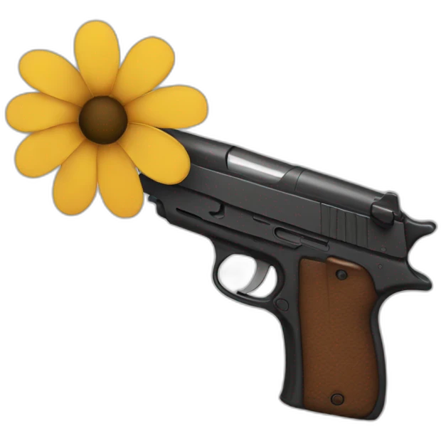 Gun flower emoji