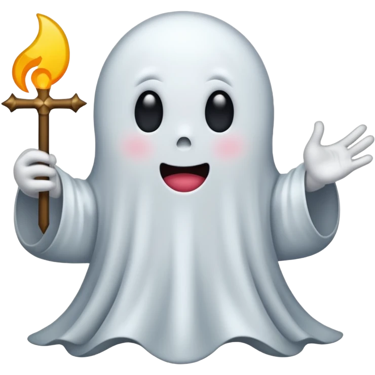 Cute ghost siéging heil emoji