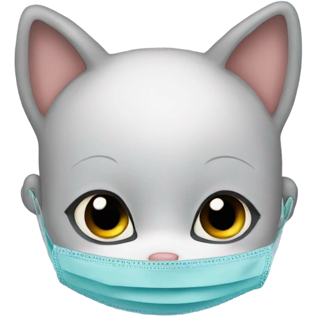 baby cat with covid mask emoji