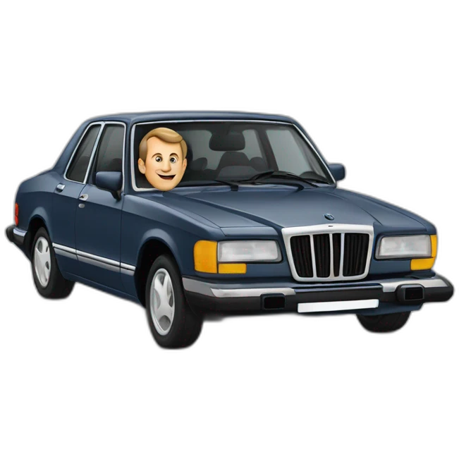 Macron sur une voiture emoji