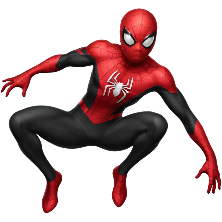 Black colored suit spider man emoji