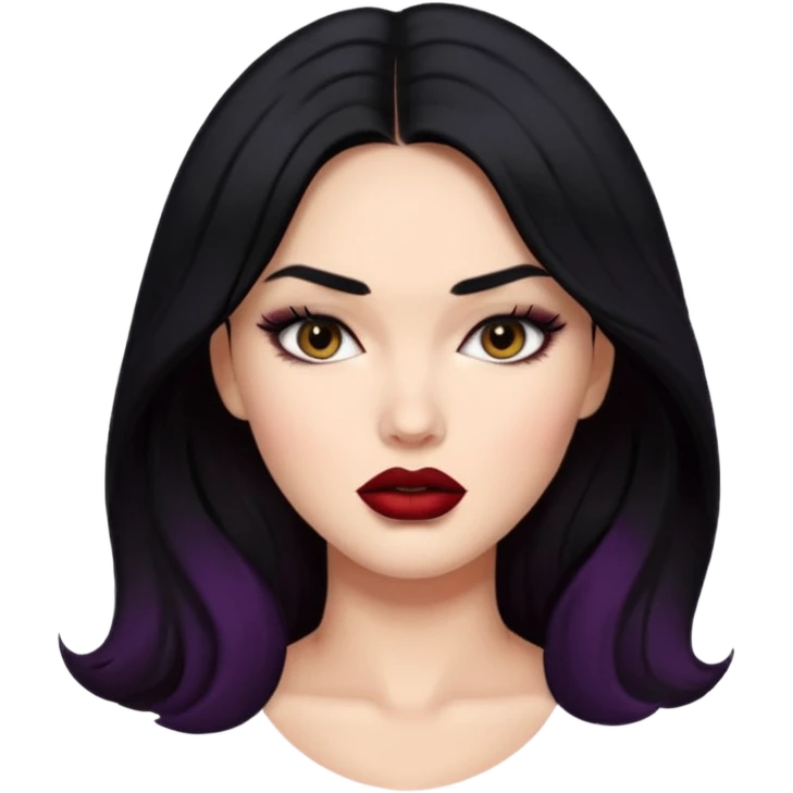 “Emoji girl, femme fatale, black hair. megan fox vibes emoji