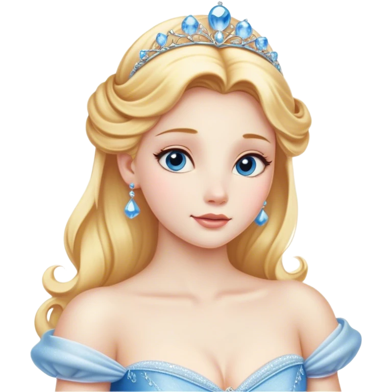Cinematic Realistic Sleeping Cinderella Portrait, portrayed with exceptional realism: her luminous porcelain skin and exquisitely detailed golden-blonde hair lie softly under the gentle caress of natural light. Her eyes are peacefully closed in a serene, dreamlike slumber, and every fold and shimmer of her iconic ball gown is rendered with painstaking detail. The overall composition radiates a quiet, enchanting glow that encapsulates the timeless, restful beauty of a princess lost in a gentle, magical dream. emoji