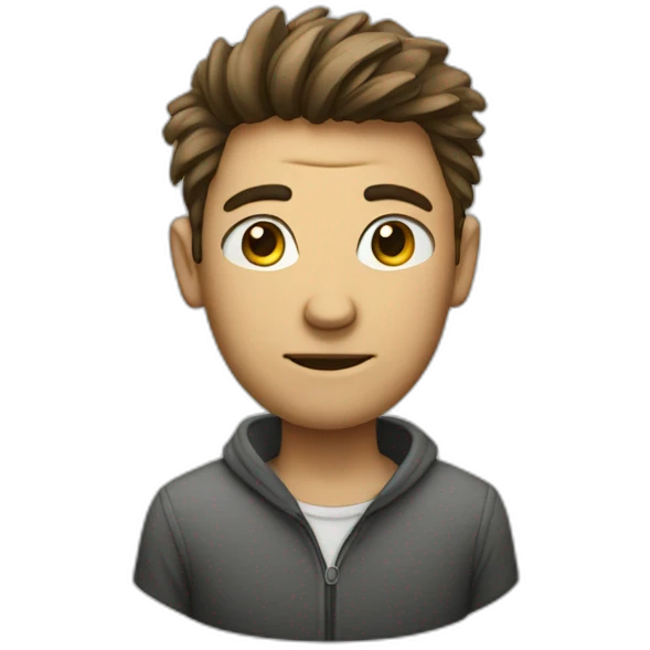 man with scribbled heaad emoji