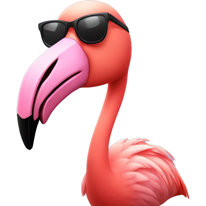 flamingo with sunglasses emoji