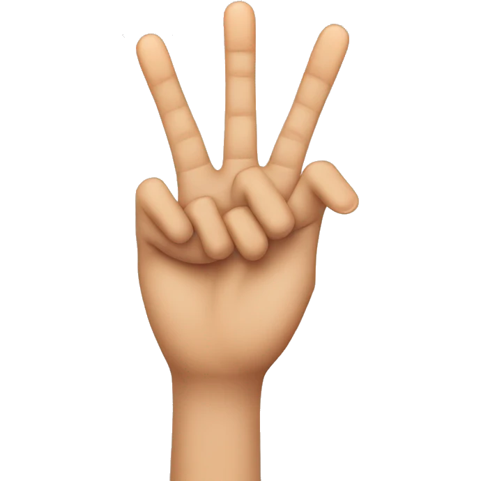hand three middle fingers up two others touching in front emoji