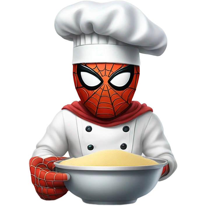 Spider-Man in a baking emoji
