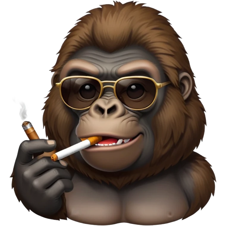 gorilla wearing sunglasses smoking a blunt  emoji