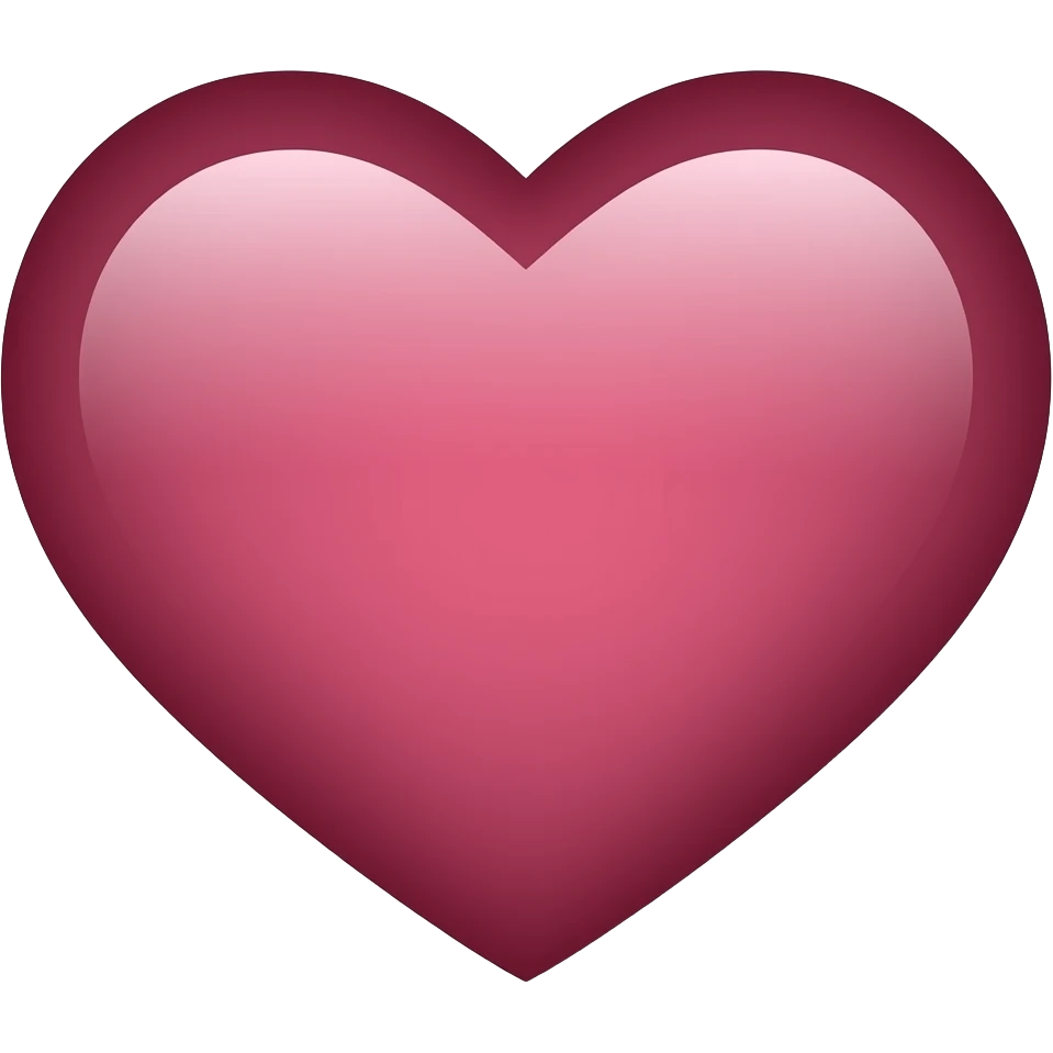 Burgundy heart for IPhone text message emoji