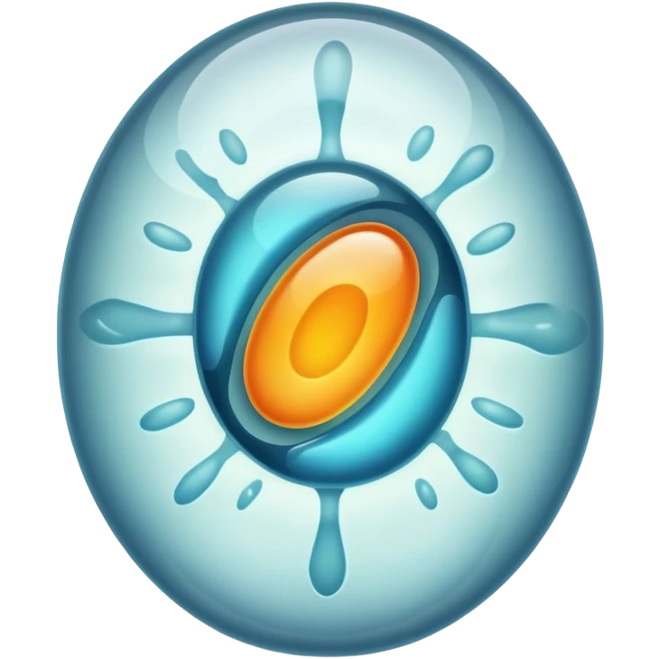 uma celula oval com nucleo dentro emoji