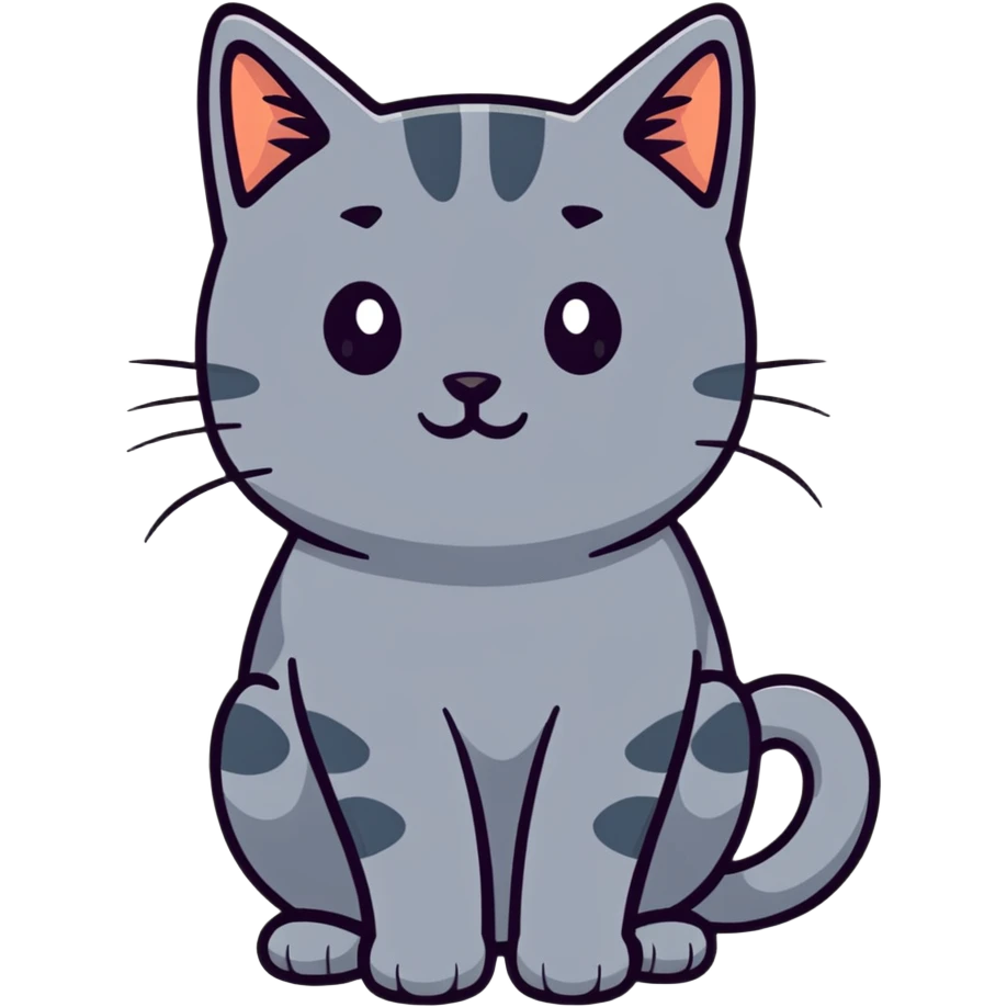 Gray cat emoji