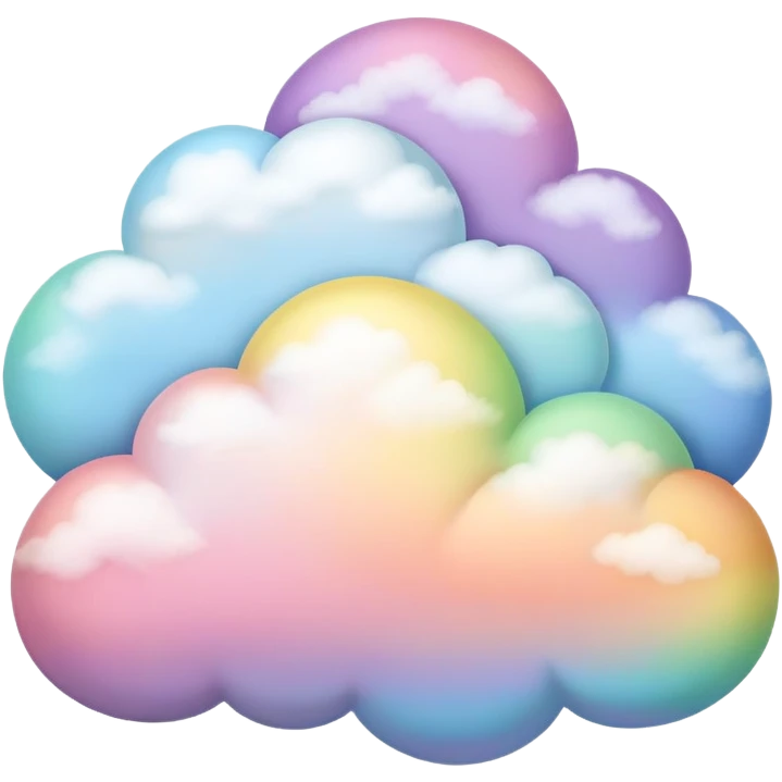  pastel rainbow puffy landscape  emoji
