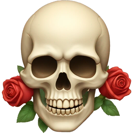 Skull with roses on top left emoji