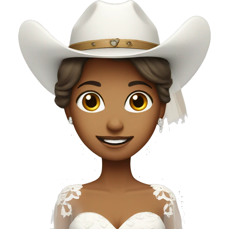 bride with a cowboy ha emoji