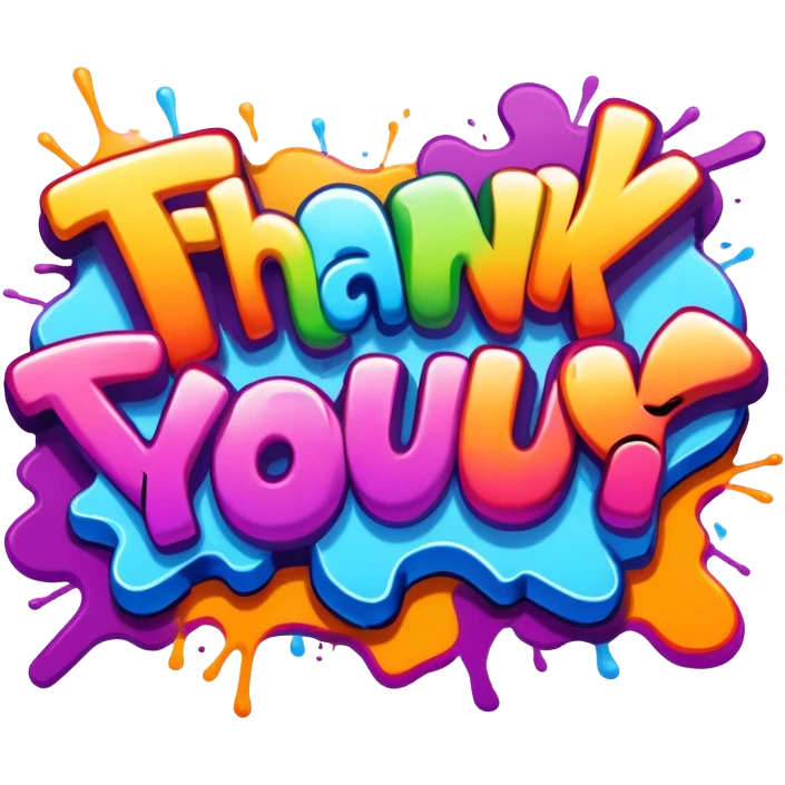 Graffiti the word thank you emoji