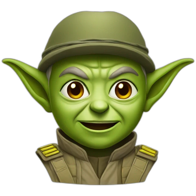 Yoda Ukrainian army general smile  emoji