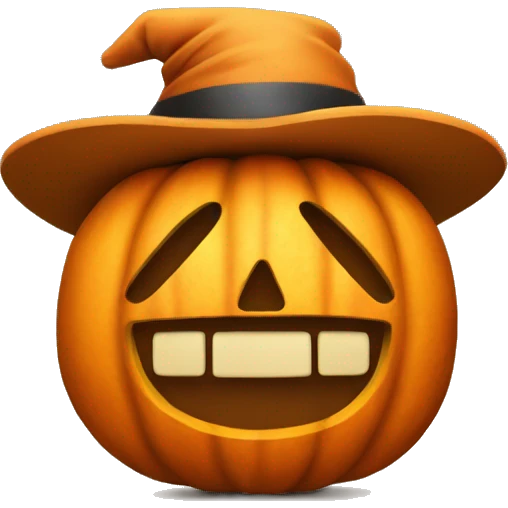 make a pumpkin emoji with a hat on it emoji