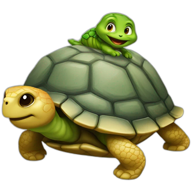 Chat sur une tortue emoji