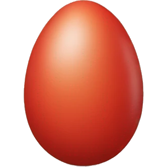 Red egg without any face emoji