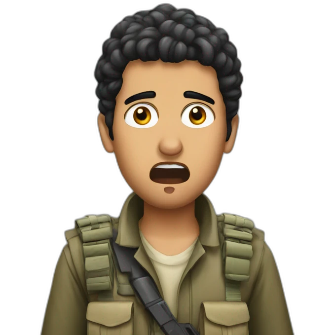 Shocked Houthi fighter emoji