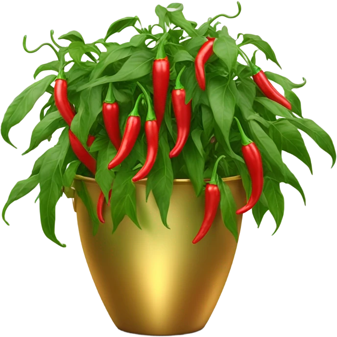 Chili plant in large gold pot emoji