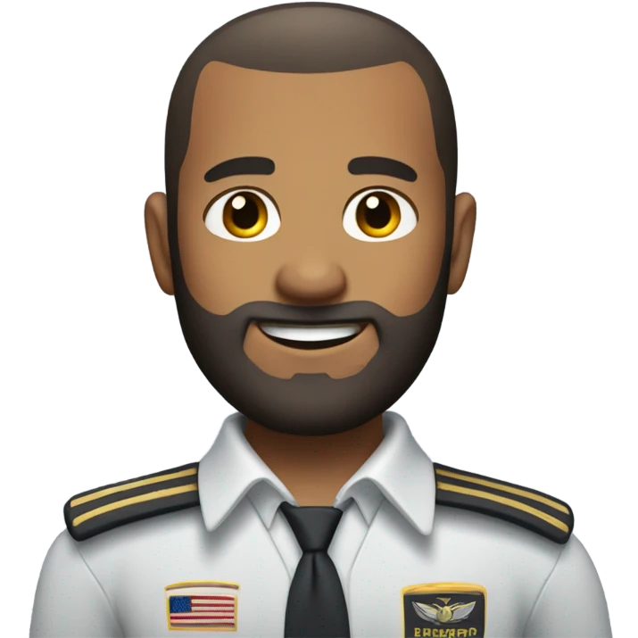 Buzz cut pilot with beard emoji