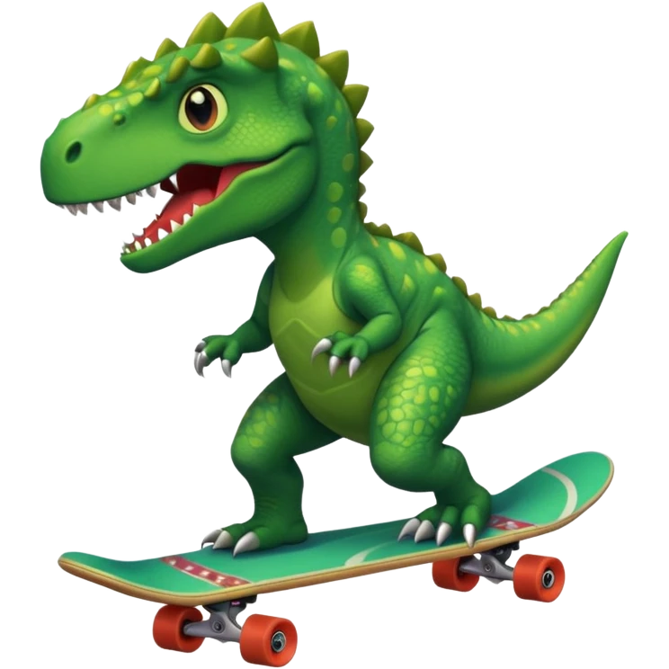 Dinosaur on a skateboard emoji